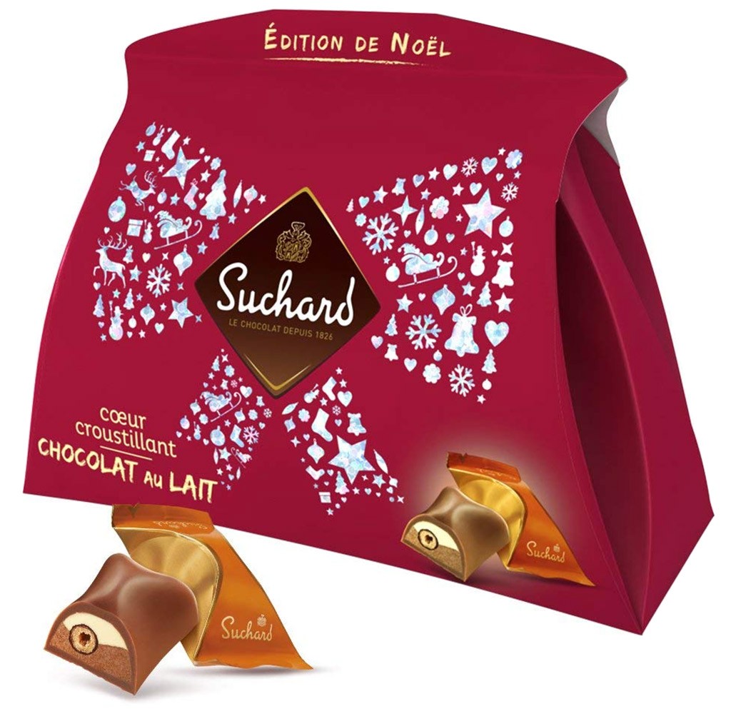 Suchard Edition De Noël Coeurs Croustillants Chocolat Au Lait 200g -   Chocolats