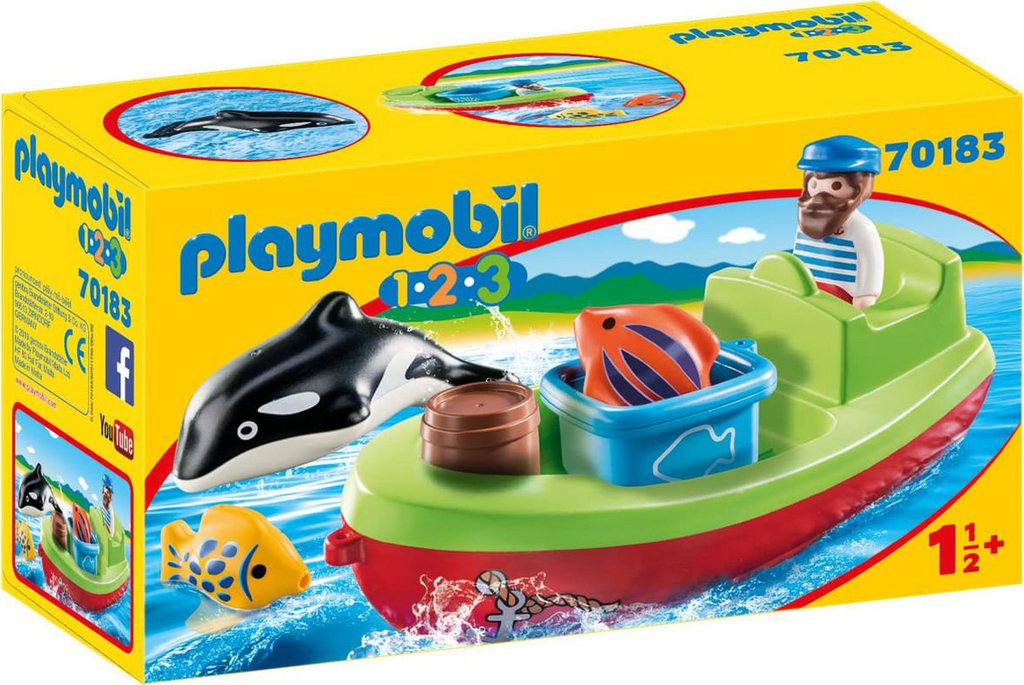 Playmobil 70183 - 1.2.3 - Bateau et pêcheur -  Chocolats