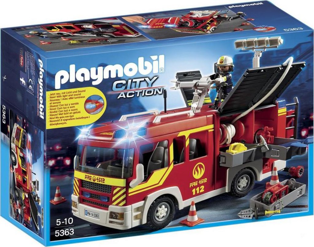 PLAYMOBIL 5363 City Action - Fourgon De Pompier Avec Sirène Et Gyrophare -   Chocolats