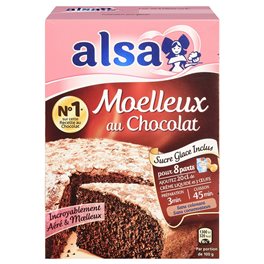 Alsa Préparation Gâteau Moelleux Chocolat (lot de 2)