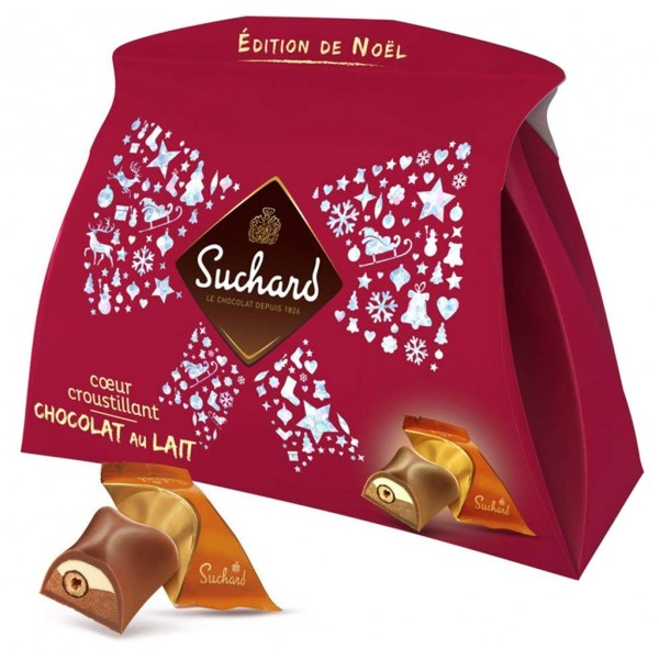 Suchard Edition De Noël Coeurs Croustillants Chocolat Au Lait 200g -   Chocolats