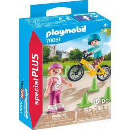 PLAYMOBIL 70061 Enfants avec Vélo et Rollers