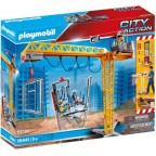 PLAYMOBIL 70441 City Action - Grue Radio-Commandée avec Mur de Construction