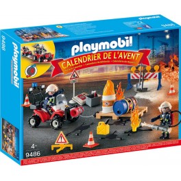 PLAYMOBIL 9486 - Calendrier de l'Avent Pompiers et incendie de chantier