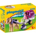 PLAYMOBIL 9390 1.2.3 - Carriole Avec Cheval