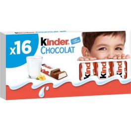 Kinder Chocolat Bâtonnets Barres chocolatées fourrées au lait 200g x16 (lot de 5)