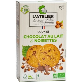 Atelier Sans Gluten Cookies Bio chocolat lait et noisettes sans gluten
