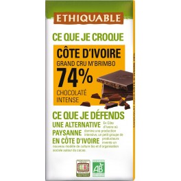 Ethiquable Chocolat noir Côte d'Ivoire Bio