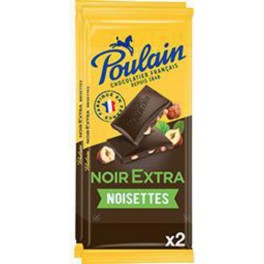 Poulain Tablettes Chocolat NOIR EXTRA NOISETTES 2x100g