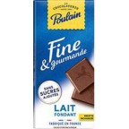 Poulain Ligne Gourmande Chocolat lait fondant sans sucres ajoutés 100g