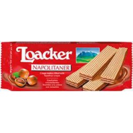 Loacker Gaufrettes Napolitaner fourrées crème et aux noisettes 90g