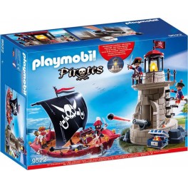 PLAYMOBIL 9522 Pirates - Chaloupe De Pirates Et Phare De Soldats