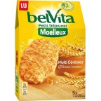 LU BelVita Petit Déjeuner Moelleux Multi Céréales aux 5 Céréales Complètes 250g (lot de 6)