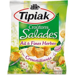 Tipiak Croûtons Salades Ail & Fines Herbes Croustillants 50g (lot de 4)