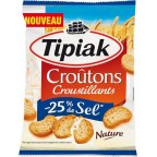 Tipiak Croûtons Croustillants -25% de Sel Nature 80g