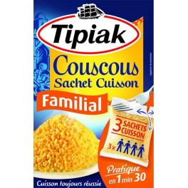 Tipiak Couscous Sachet Cuisson Format Familial par 3 Sachets de 330g