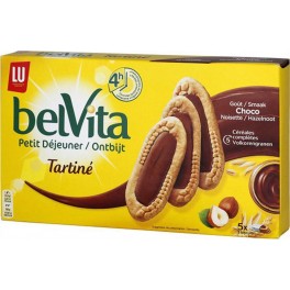 LU BelVita Petit Déjeuner Tartiné Goût Choco Noisette 250g