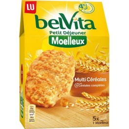 LU BelVita Petit Déjeuner Moelleux Multi Céréales aux 5 Céréales Complètes 250g