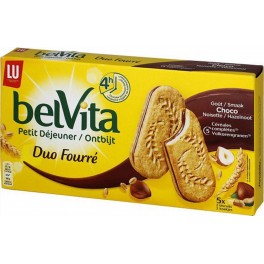 LU BelVita Petit Déjeuner Duo Fourré Goût Choco Noisette 253g