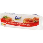 Pains pour hamburger Eco+ x6 300g