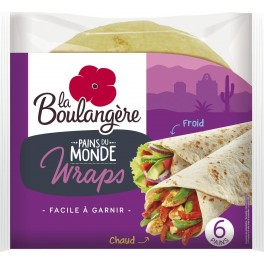 Pains wraps La Boulangère x6 370g