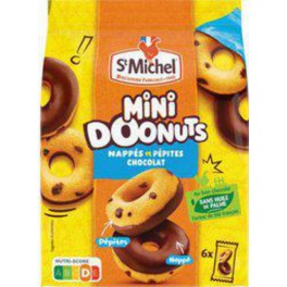 ST MICHEL Mini doonuts nappés au chocolat sans huile de palme sachets fraîcheur
