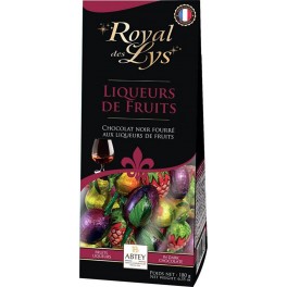 Royal des Lys Abtey Chocolat noir fourré à la liqueur de fruits 180g