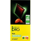 NATURE BIO TABLETTE NOIR ET AMANDE BIO 100G