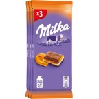 Milka Tablette Chocolat au Lait et Caramel 3x100g TRIPACK