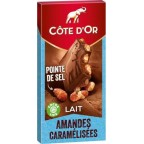 COTE D'OR Chocolat au lait à la pointe de sel et aux amandes caramélisées 180g