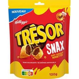 KELLOGG'S TRESOR Céréales Snax goût chocolat noisettes 120g