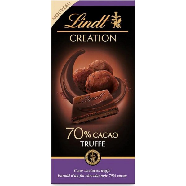 Lindt Chocolat noir Création 70% Cacao Truffe 150g - chocolatiz