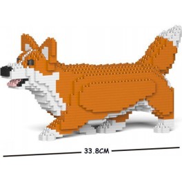 JEKCA BLOC DE CONSTRUCTION CHIEN WELSH CORGI QUI MARCHE ROUX