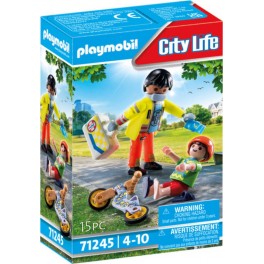 PLAYMOBIL CITY LIFE SECOURISTE AVEC BLESSE 71245