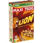 NESTLE LION CEREALES CARAMEL & CHOCOLAT 750g (lot de 3)