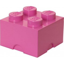 LEGO Storage Brick With 4 Knobs, in Medium Pink