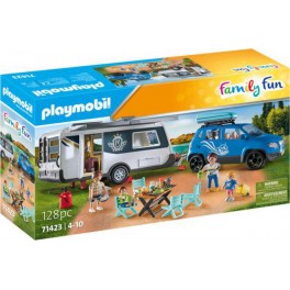 Playmobil 71423 Family Fun - Famille avec voiture et caravane