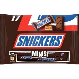 SNICKERS Mini barres chocolatées aux cacahuètes grillées et caramel x17 333g