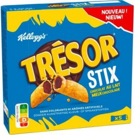 KELLOGG'S TRESOR STIX CHOCOLAT AU LAIT 102.5g