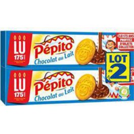 LU Pépito Biscuits nappés Chocolat au Lait 2x192g 384g (lot de 3 soit 6 paquets)