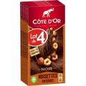 Tablette de chocolat Côte d'or Noir noisette 4x180g 720g