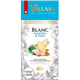 Villars Tablette chocolat blanc Amandes & Coco 180g