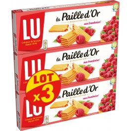 LU Gaufrettes Paille d'Or Framboises 3x170g 510g