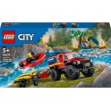 LEGO 60412 City Le Camion de Pompiers 4x4 et le Canot de Sauvetage