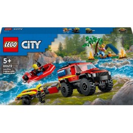 LEGO 60412 City Le Camion de Pompiers 4x4 et le Canot de Sauvetage