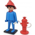 PLAYMOBIL Figurine Vintage de collection Le pompier PLASTOY