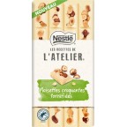 NESTLE LES RECETTES DE ATELIER Tablette de chocolat blanc noisettes NESTLE LES RECETTES DE L'ATELIER la tablette de 150g