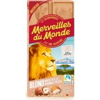 MERVEILLES Tablette de chocolat blond, noisettes et amandes pilées la tablette de 100g