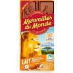 MERVEILLES Tablette de chocolat au lait pointe de seul, noisettes et amandes pilées la tablette de 100g