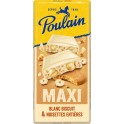 POULAIN Tablette de chocolat blanc maxi noisettes la tablette de 190g